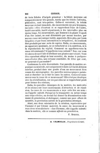 Le cosmos revue encyclopedique hebdomadaire des progres des sciences et de leurs applications aux arts et a l'industrie