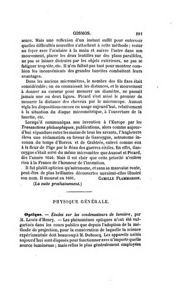 Le cosmos revue encyclopedique hebdomadaire des progres des sciences et de leurs applications aux arts et a l'industrie