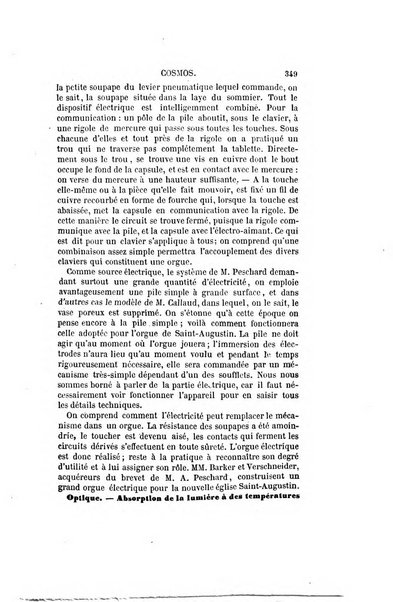 Le cosmos revue encyclopedique hebdomadaire des progres des sciences et de leurs applications aux arts et a l'industrie