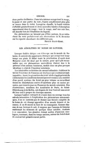 Le cosmos revue encyclopedique hebdomadaire des progres des sciences et de leurs applications aux arts et a l'industrie