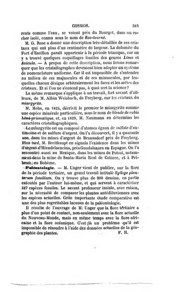 Le cosmos revue encyclopedique hebdomadaire des progres des sciences et de leurs applications aux arts et a l'industrie