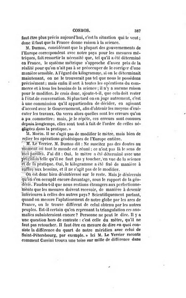 Le cosmos revue encyclopedique hebdomadaire des progres des sciences et de leurs applications aux arts et a l'industrie