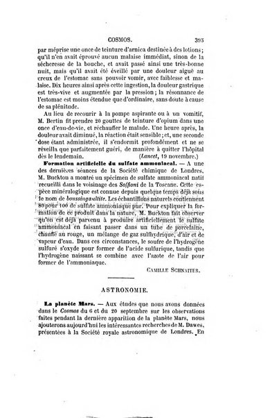 Le cosmos revue encyclopedique hebdomadaire des progres des sciences et de leurs applications aux arts et a l'industrie