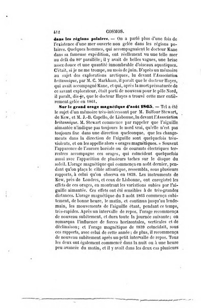 Le cosmos revue encyclopedique hebdomadaire des progres des sciences et de leurs applications aux arts et a l'industrie