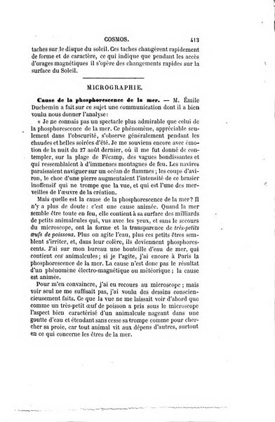 Le cosmos revue encyclopedique hebdomadaire des progres des sciences et de leurs applications aux arts et a l'industrie