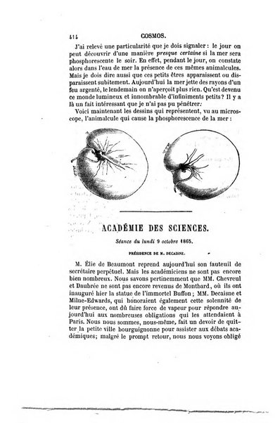 Le cosmos revue encyclopedique hebdomadaire des progres des sciences et de leurs applications aux arts et a l'industrie