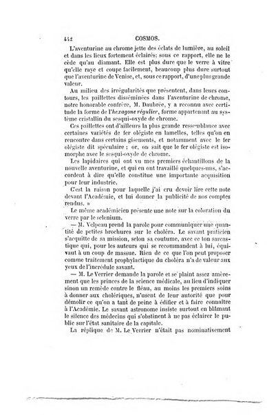 Le cosmos revue encyclopedique hebdomadaire des progres des sciences et de leurs applications aux arts et a l'industrie