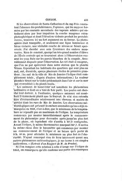 Le cosmos revue encyclopedique hebdomadaire des progres des sciences et de leurs applications aux arts et a l'industrie