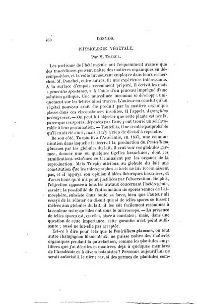 Le cosmos revue encyclopedique hebdomadaire des progres des sciences et de leurs applications aux arts et a l'industrie