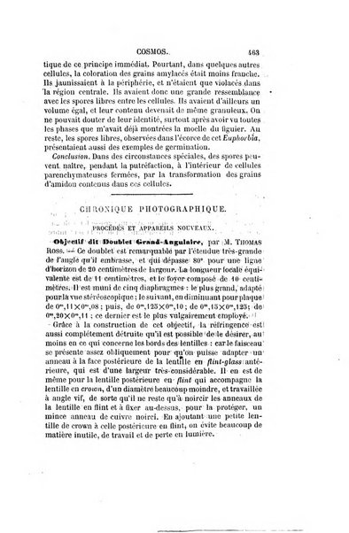 Le cosmos revue encyclopedique hebdomadaire des progres des sciences et de leurs applications aux arts et a l'industrie