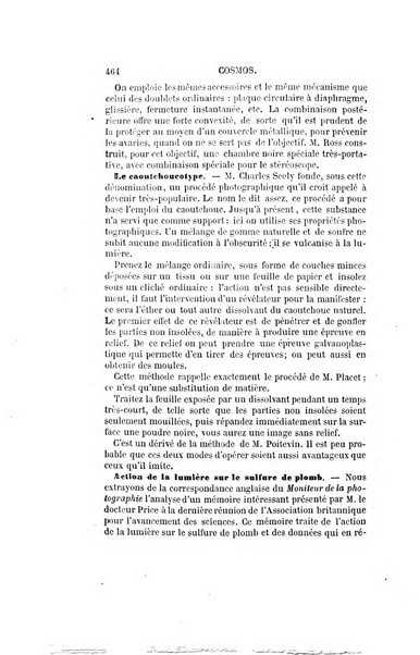 Le cosmos revue encyclopedique hebdomadaire des progres des sciences et de leurs applications aux arts et a l'industrie