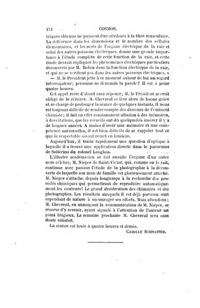 Le cosmos revue encyclopedique hebdomadaire des progres des sciences et de leurs applications aux arts et a l'industrie