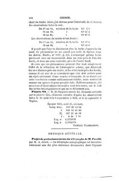 Le cosmos revue encyclopedique hebdomadaire des progres des sciences et de leurs applications aux arts et a l'industrie