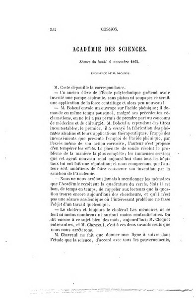 Le cosmos revue encyclopedique hebdomadaire des progres des sciences et de leurs applications aux arts et a l'industrie