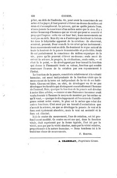 Le cosmos revue encyclopedique hebdomadaire des progres des sciences et de leurs applications aux arts et a l'industrie