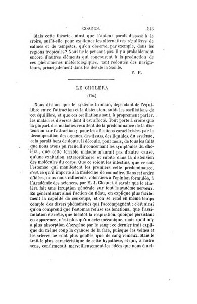 Le cosmos revue encyclopedique hebdomadaire des progres des sciences et de leurs applications aux arts et a l'industrie