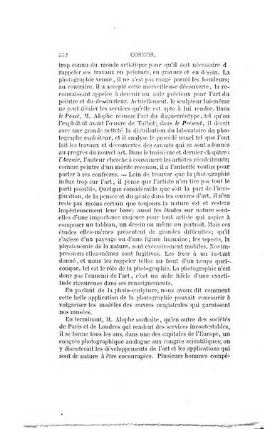 Le cosmos revue encyclopedique hebdomadaire des progres des sciences et de leurs applications aux arts et a l'industrie