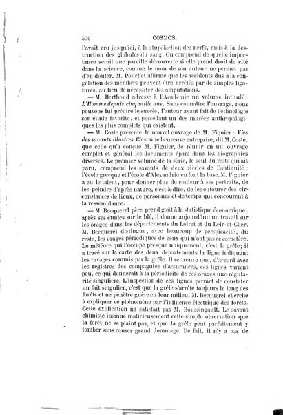 Le cosmos revue encyclopedique hebdomadaire des progres des sciences et de leurs applications aux arts et a l'industrie