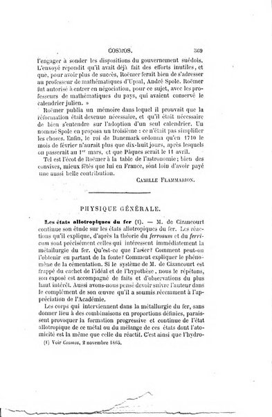 Le cosmos revue encyclopedique hebdomadaire des progres des sciences et de leurs applications aux arts et a l'industrie