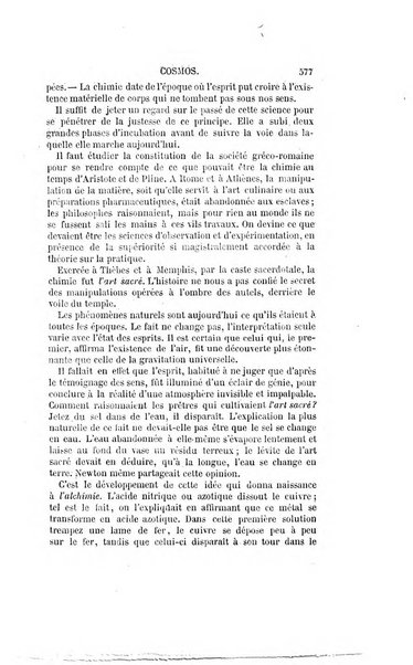 Le cosmos revue encyclopedique hebdomadaire des progres des sciences et de leurs applications aux arts et a l'industrie