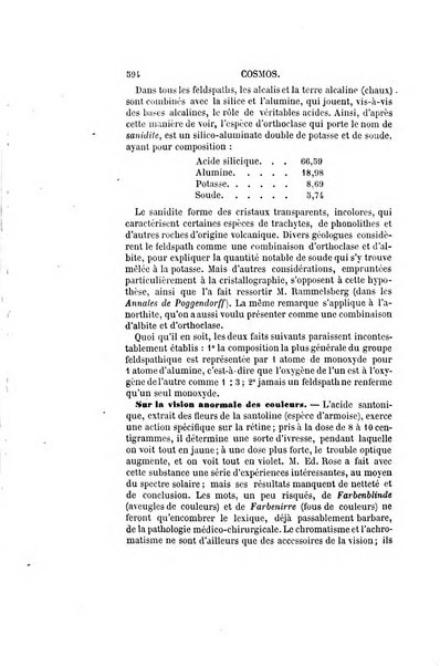 Le cosmos revue encyclopedique hebdomadaire des progres des sciences et de leurs applications aux arts et a l'industrie