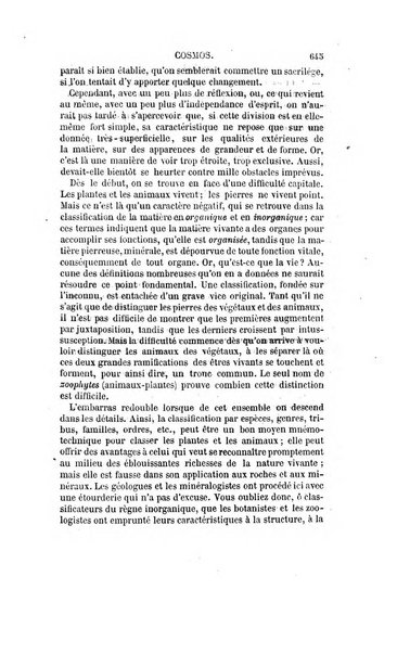 Le cosmos revue encyclopedique hebdomadaire des progres des sciences et de leurs applications aux arts et a l'industrie