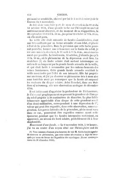 Le cosmos revue encyclopedique hebdomadaire des progres des sciences et de leurs applications aux arts et a l'industrie