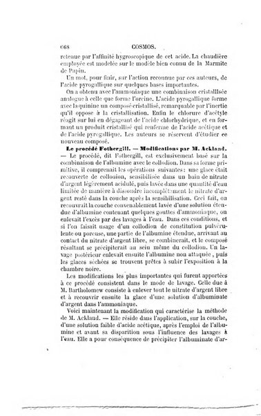 Le cosmos revue encyclopedique hebdomadaire des progres des sciences et de leurs applications aux arts et a l'industrie