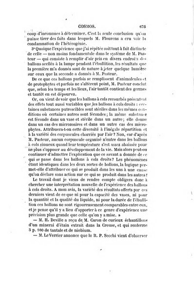 Le cosmos revue encyclopedique hebdomadaire des progres des sciences et de leurs applications aux arts et a l'industrie