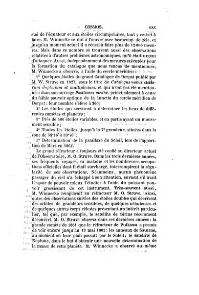 Le cosmos revue encyclopedique hebdomadaire des progres des sciences et de leurs applications aux arts et a l'industrie