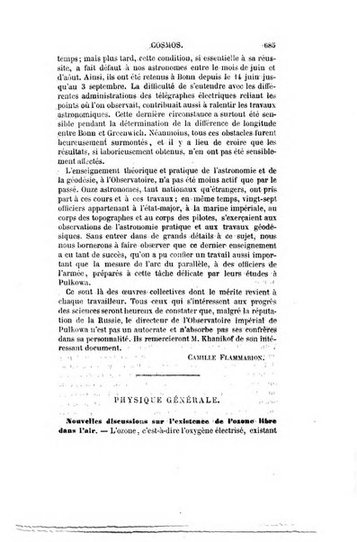 Le cosmos revue encyclopedique hebdomadaire des progres des sciences et de leurs applications aux arts et a l'industrie