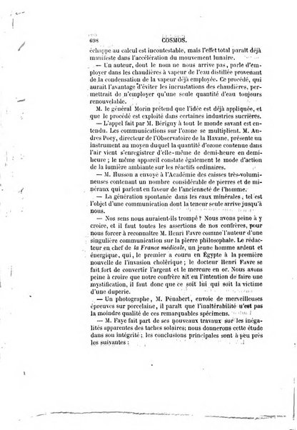 Le cosmos revue encyclopedique hebdomadaire des progres des sciences et de leurs applications aux arts et a l'industrie