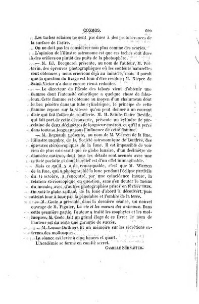 Le cosmos revue encyclopedique hebdomadaire des progres des sciences et de leurs applications aux arts et a l'industrie