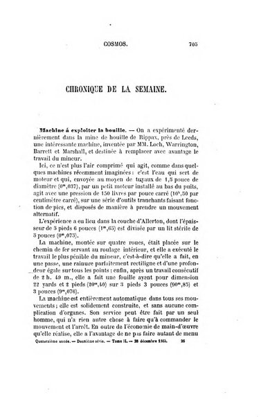 Le cosmos revue encyclopedique hebdomadaire des progres des sciences et de leurs applications aux arts et a l'industrie