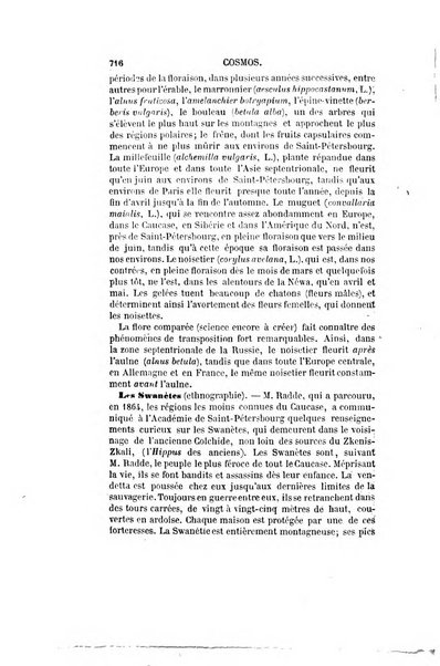 Le cosmos revue encyclopedique hebdomadaire des progres des sciences et de leurs applications aux arts et a l'industrie