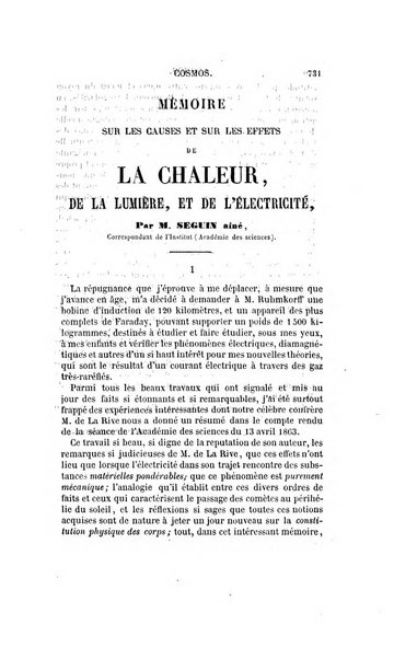 Le cosmos revue encyclopedique hebdomadaire des progres des sciences et de leurs applications aux arts et a l'industrie