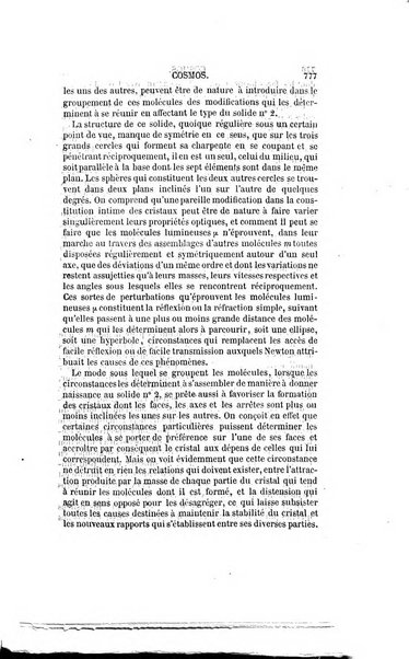 Le cosmos revue encyclopedique hebdomadaire des progres des sciences et de leurs applications aux arts et a l'industrie