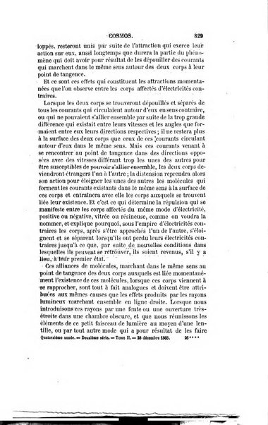 Le cosmos revue encyclopedique hebdomadaire des progres des sciences et de leurs applications aux arts et a l'industrie