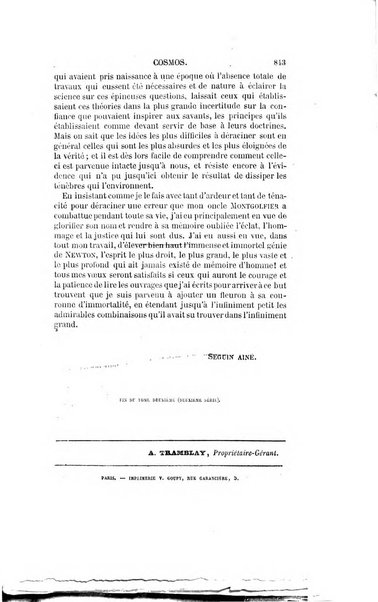 Le cosmos revue encyclopedique hebdomadaire des progres des sciences et de leurs applications aux arts et a l'industrie