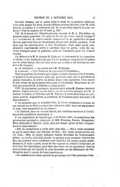 Le cosmos revue encyclopedique hebdomadaire des progres des sciences et de leurs applications aux arts et a l'industrie