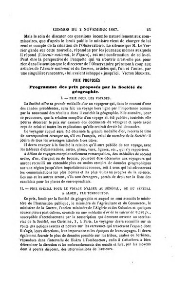 Le cosmos revue encyclopedique hebdomadaire des progres des sciences et de leurs applications aux arts et a l'industrie