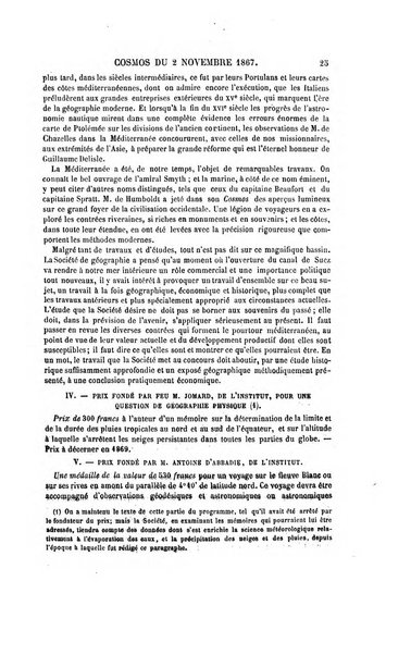 Le cosmos revue encyclopedique hebdomadaire des progres des sciences et de leurs applications aux arts et a l'industrie