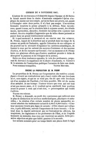 Le cosmos revue encyclopedique hebdomadaire des progres des sciences et de leurs applications aux arts et a l'industrie