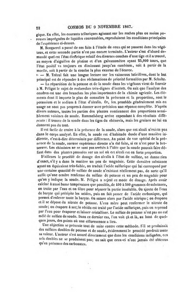 Le cosmos revue encyclopedique hebdomadaire des progres des sciences et de leurs applications aux arts et a l'industrie