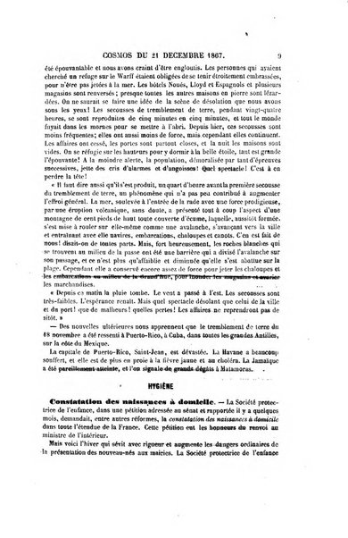 Le cosmos revue encyclopedique hebdomadaire des progres des sciences et de leurs applications aux arts et a l'industrie