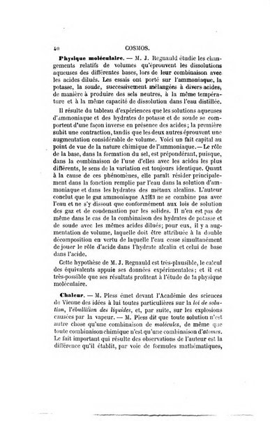 Le cosmos revue encyclopedique hebdomadaire des progres des sciences et de leurs applications aux arts et a l'industrie