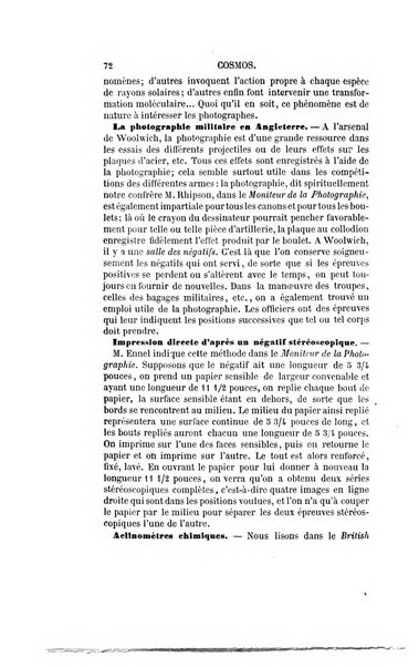 Le cosmos revue encyclopedique hebdomadaire des progres des sciences et de leurs applications aux arts et a l'industrie