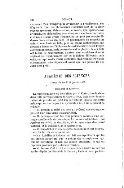 Le cosmos revue encyclopedique hebdomadaire des progres des sciences et de leurs applications aux arts et a l'industrie