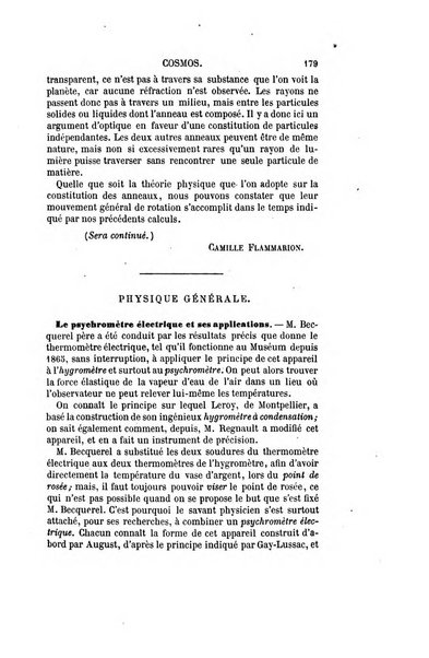 Le cosmos revue encyclopedique hebdomadaire des progres des sciences et de leurs applications aux arts et a l'industrie