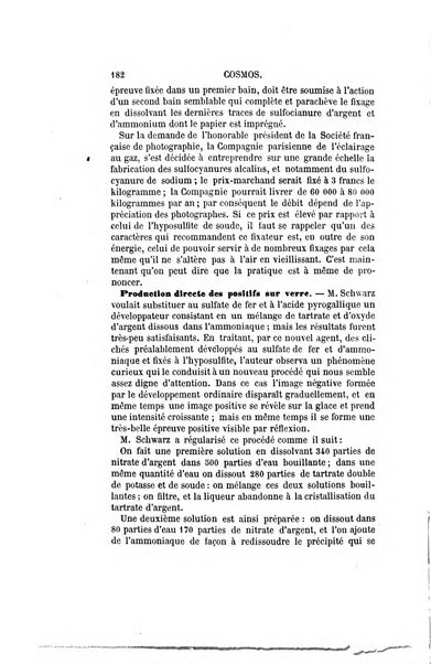 Le cosmos revue encyclopedique hebdomadaire des progres des sciences et de leurs applications aux arts et a l'industrie